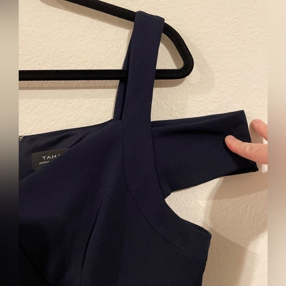 Tahari Women’s Jumpsuit Size 10 Blue Stretch Business Causal Academia Classic - Picture 6 of 17